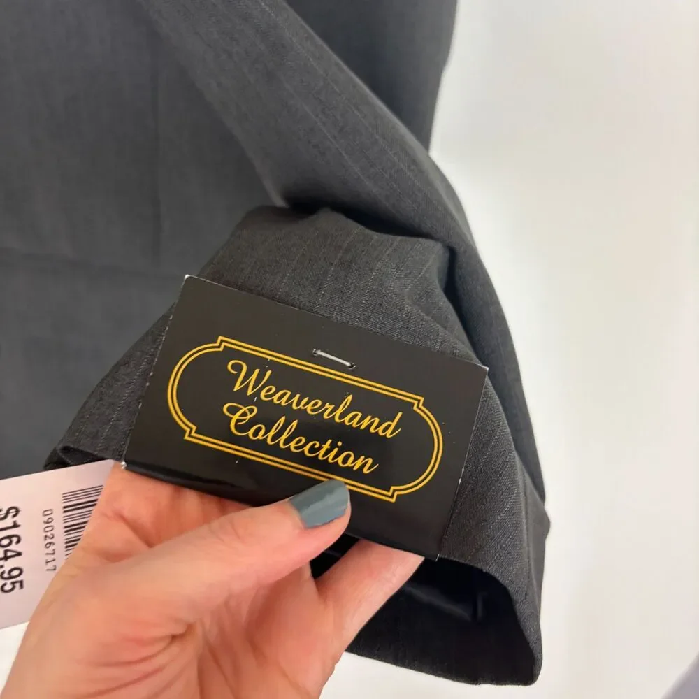 NWT Weaverland Collection Charcoal Gray Clerical Suit Blazer Jacket Men's 46S